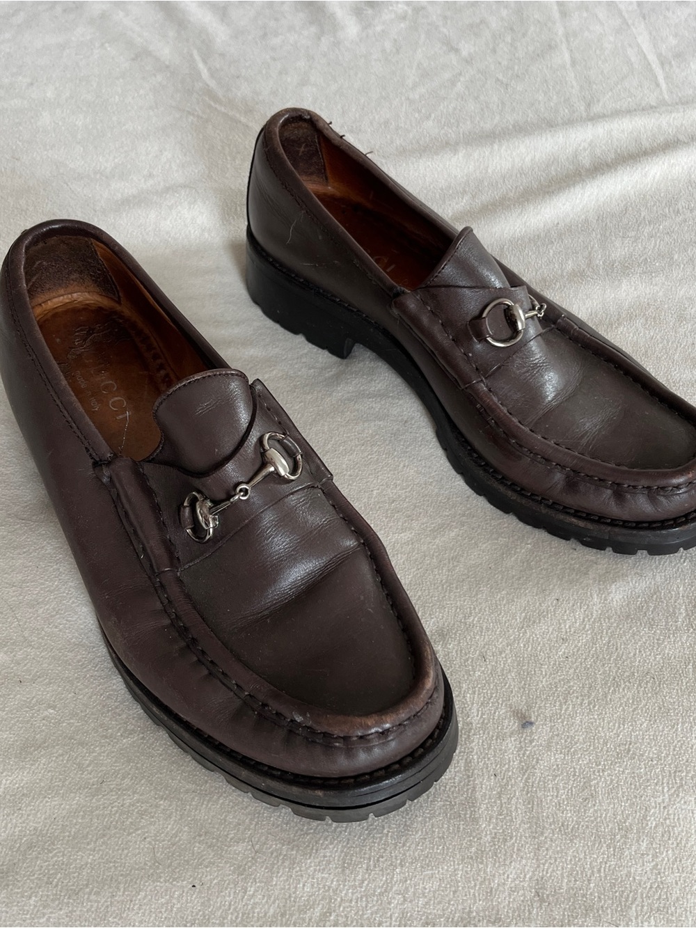 Gucci Brown Classic Horsebit Loafers Size Womens 9 - Picture 2 of 12